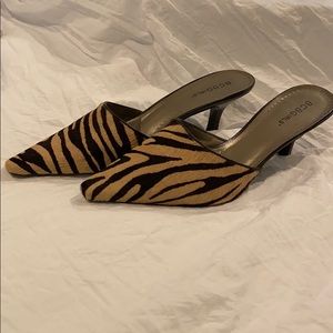 BCBGirls Leather up. (some kind of hair)sexy mules